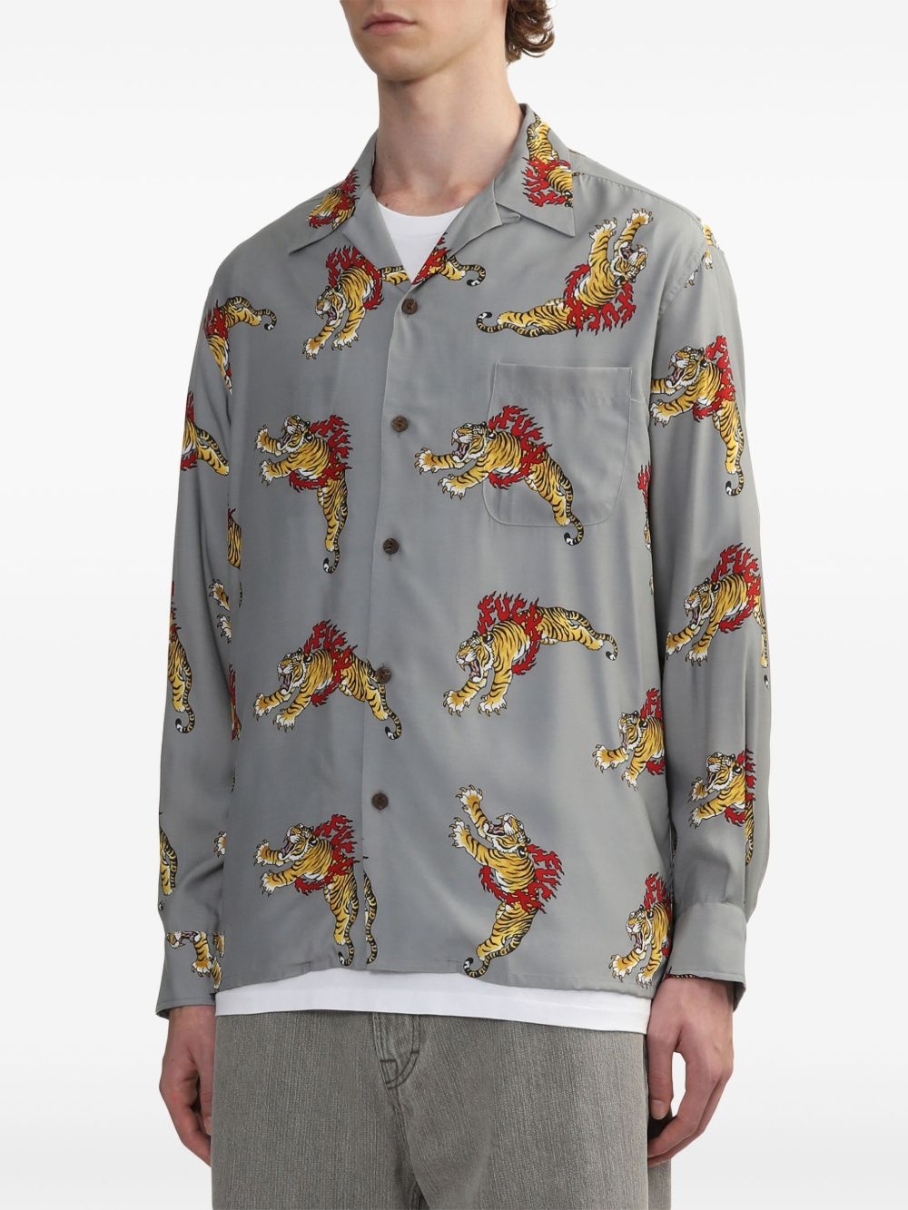 x Tim Lehi tiger-print shirt - 3
