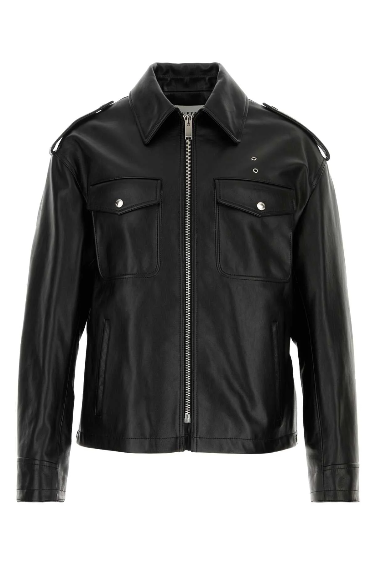 Alexander Mcqueen Men Black Leather Jacket - 1