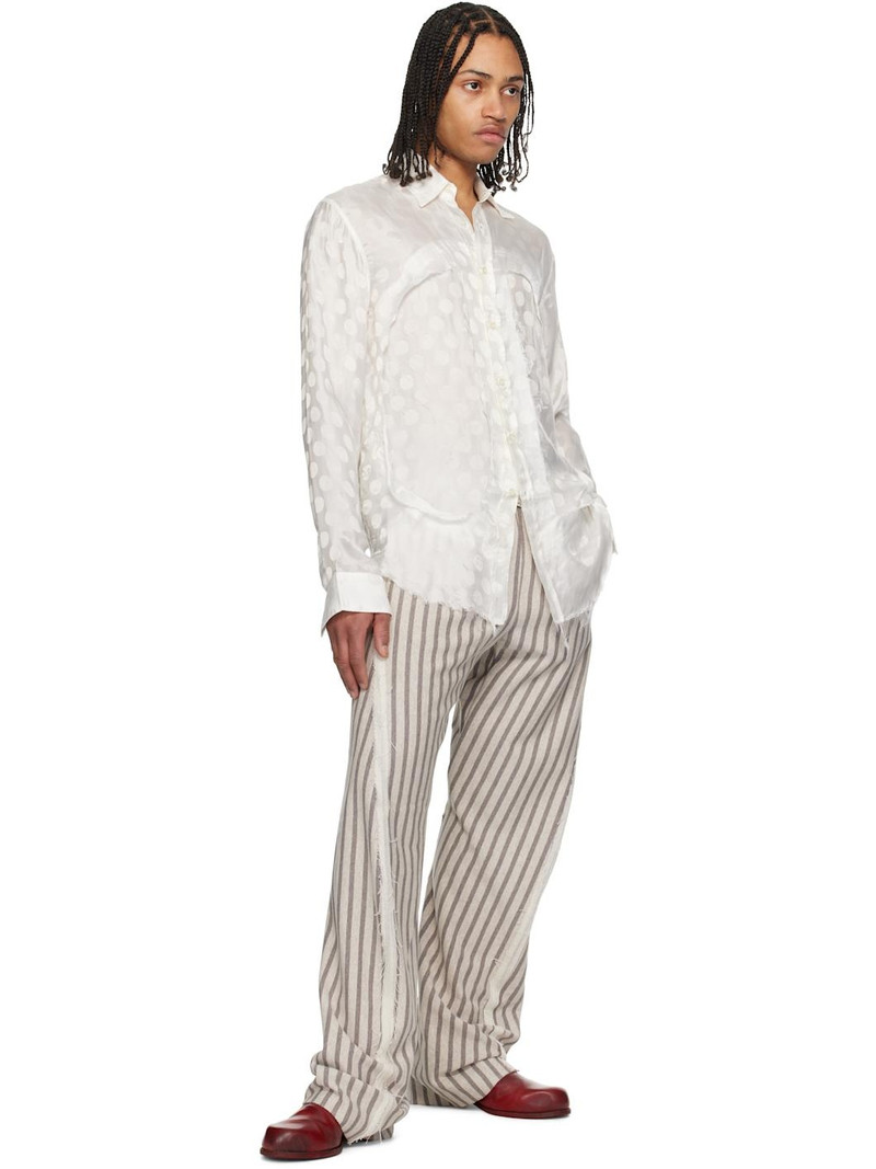 EDWARD CUMING Gray Stripe Twisted Sweatpants outlook