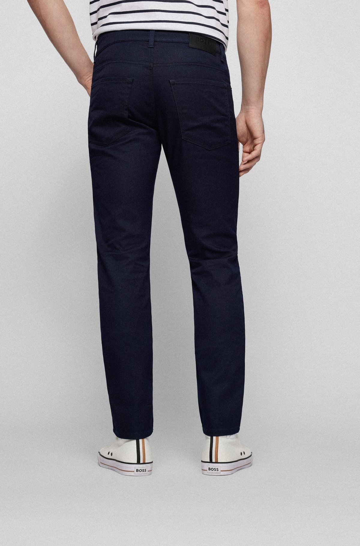 SLIM-FIT JEANS IN BLUE-BLACK COMFORT-STRETCH DENIM - 4