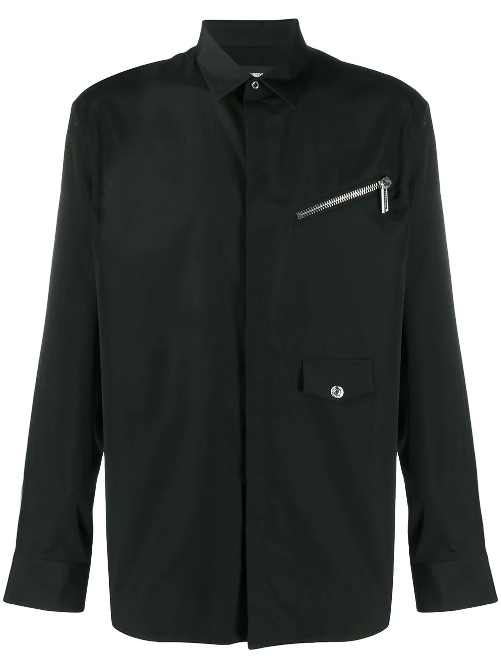 zip-pocket long-sleeve shirt - 1