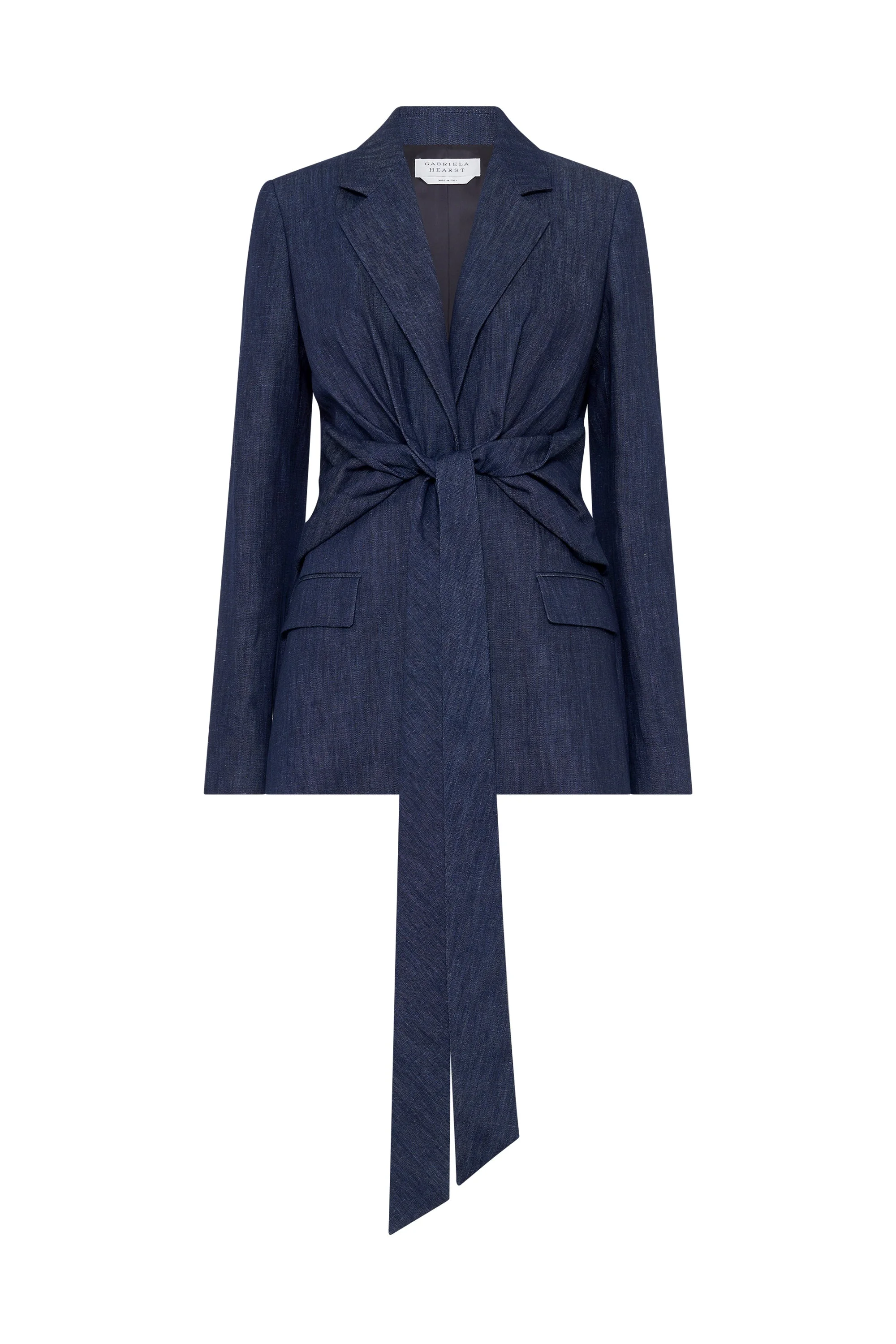 Grant Knotted Blazer in Recycled Cotton Denim - 1