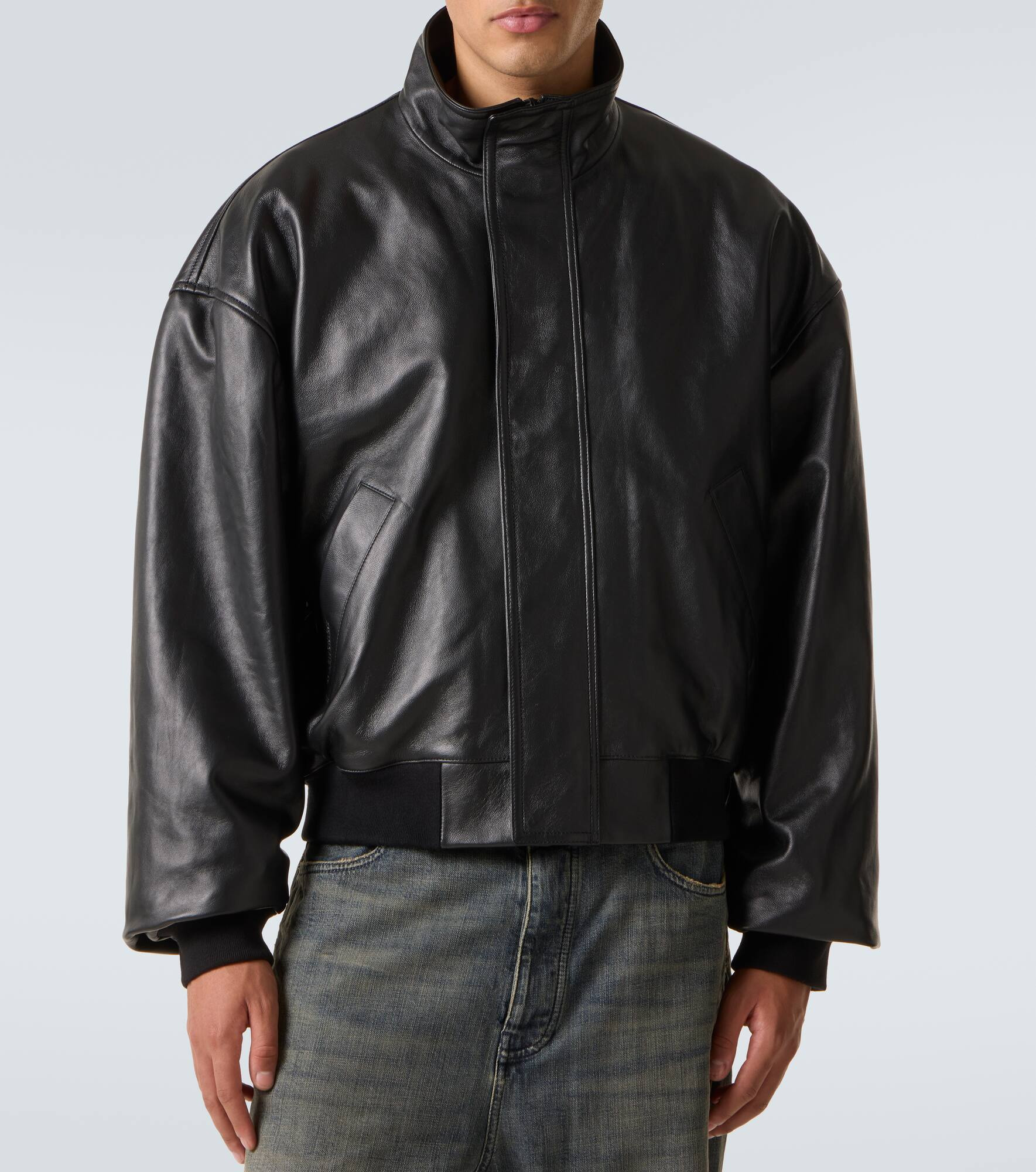 Leather blouson - 3