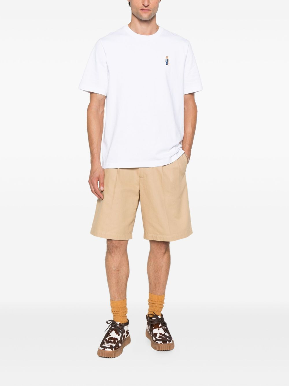fox-embroidered cotton T-shirt - 2