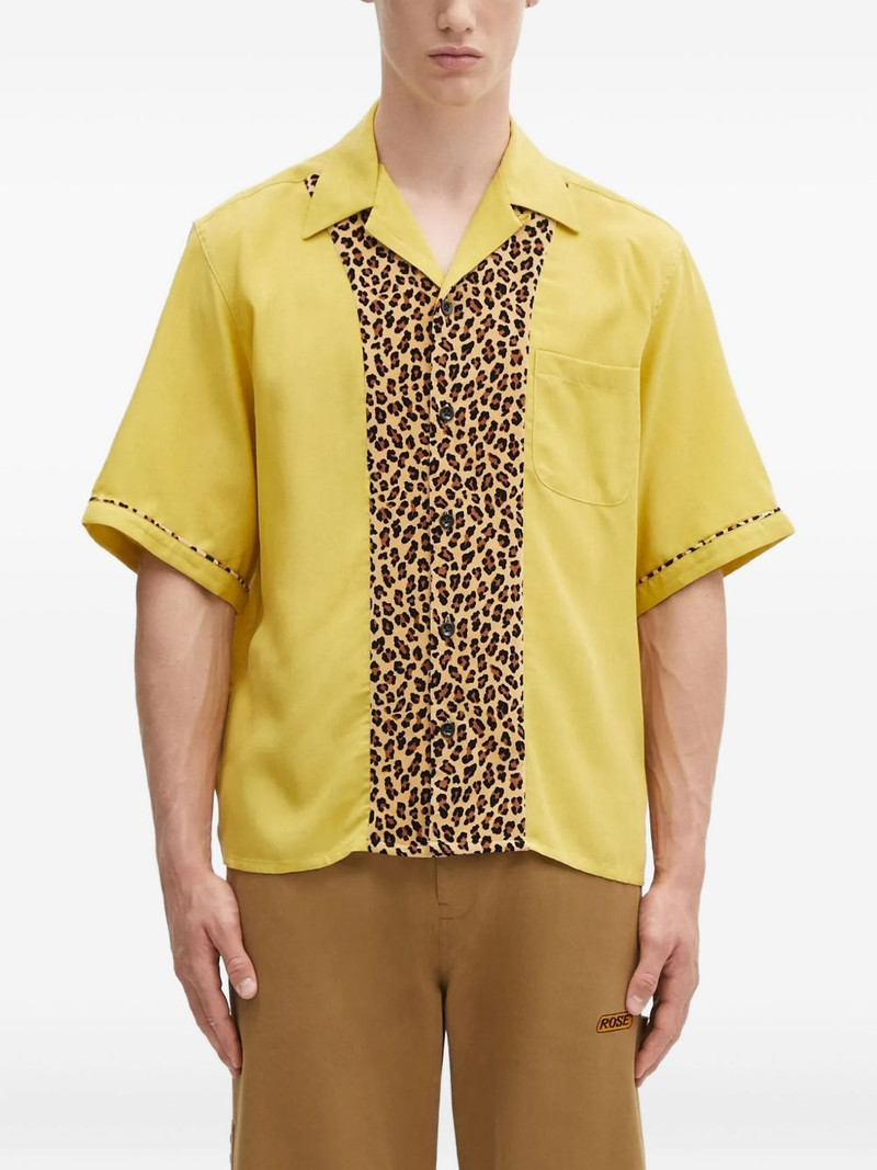 leopard-print panel shirt 1
