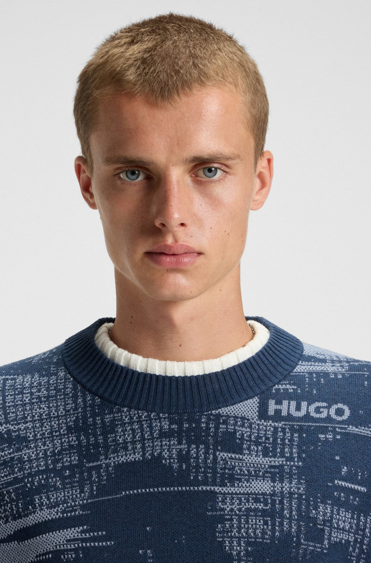 RELAXED-FIT SWEATER IN COTTON WITH JACQUARD PATTERN - 3