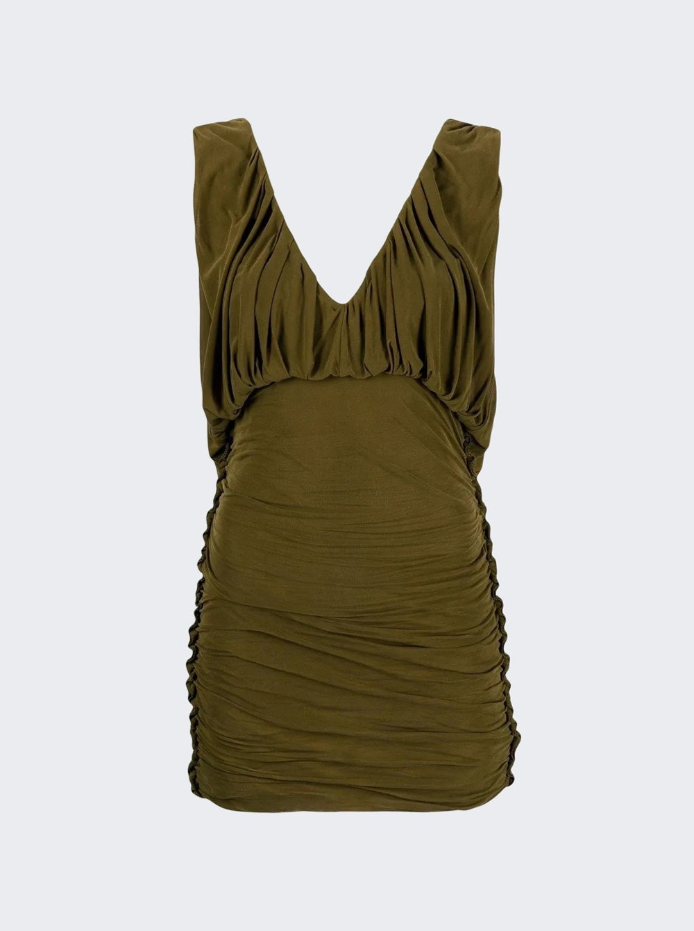 Sleeveless Mini Dress Khaki - 1