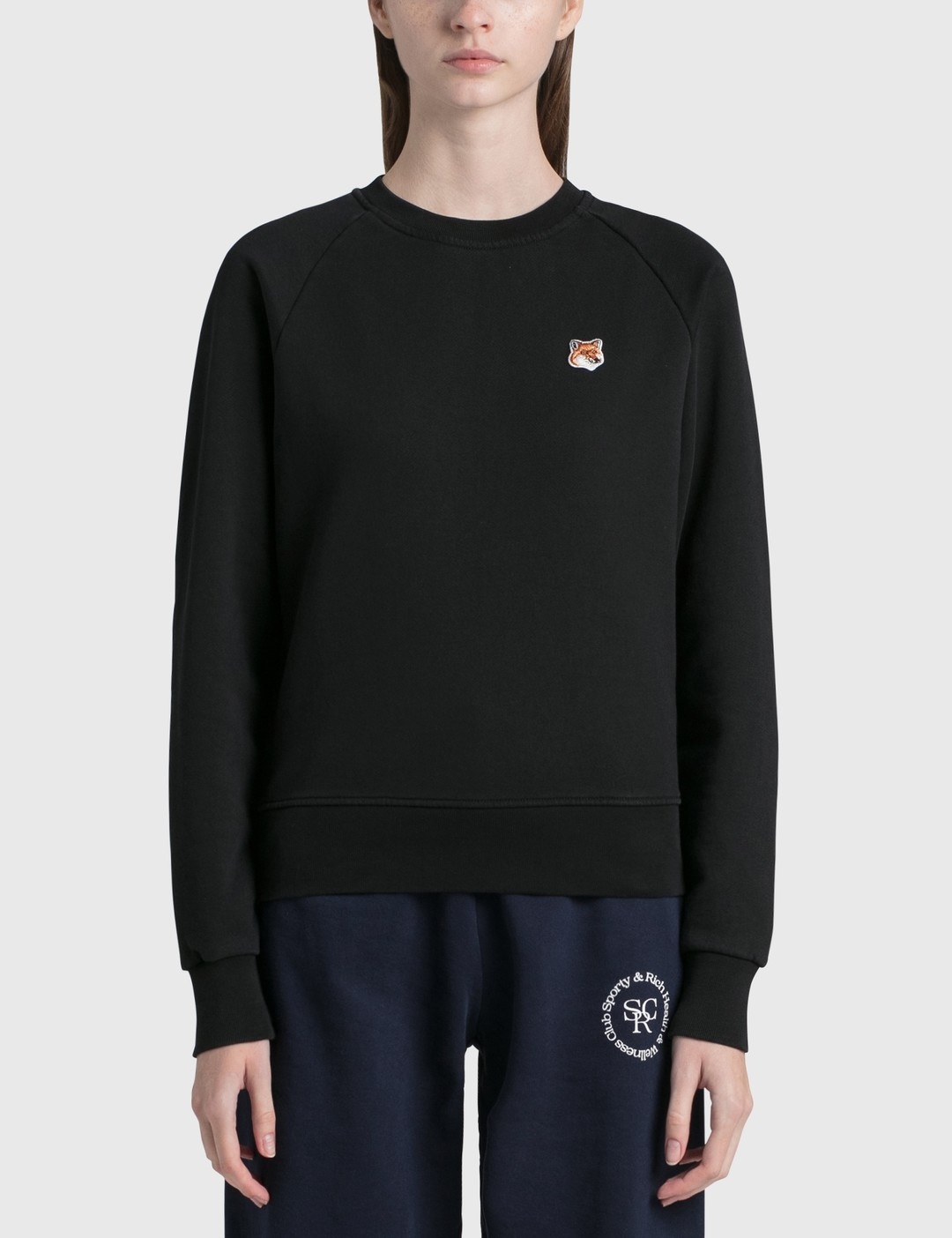 embroidered-logo long-sleeve top - 2