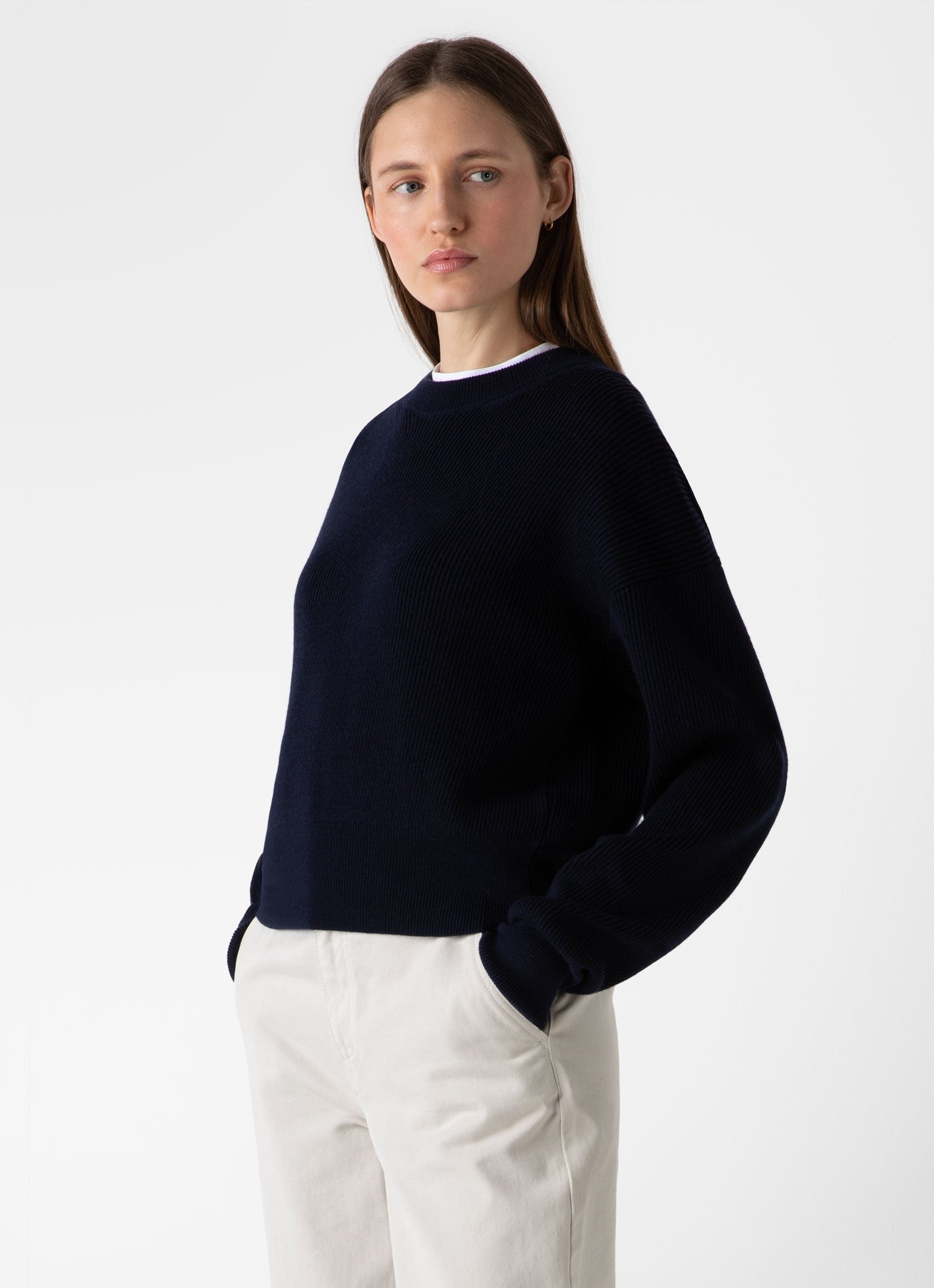 Ribbed Crew Neck Jumper - 2