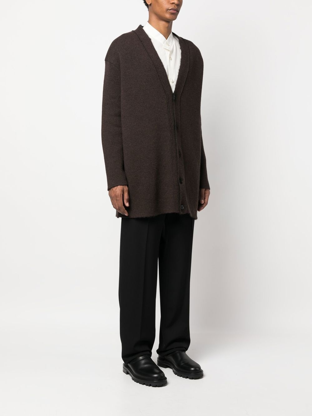 oversize V-neck cardigan - 3