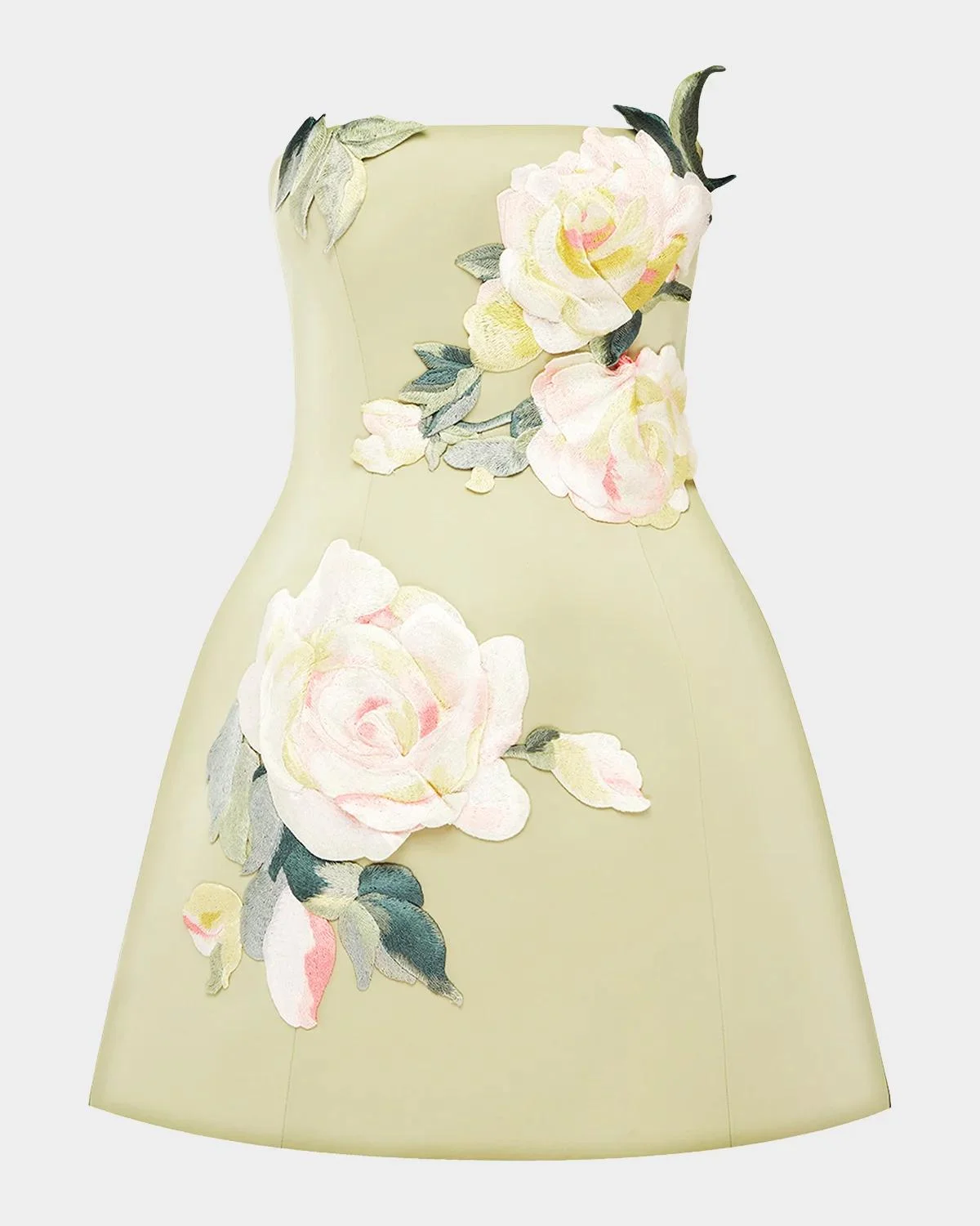 Roselle Strapless Floral Applique Mini Dress - 1