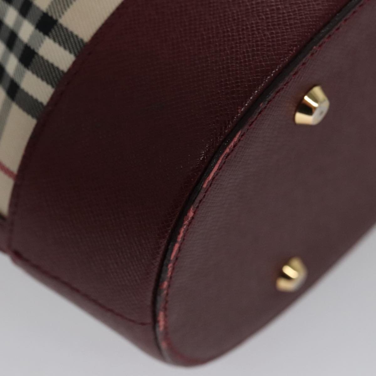 Burberry Nova Check Tote Bag Canvas Leather Gold Beige - 9