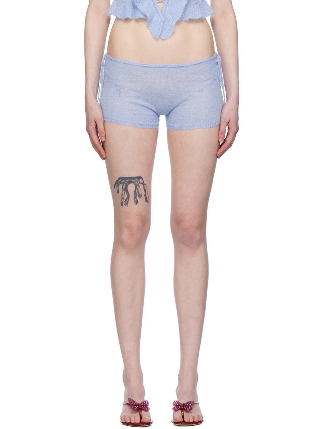 Blue Drawstring Shorts - 1