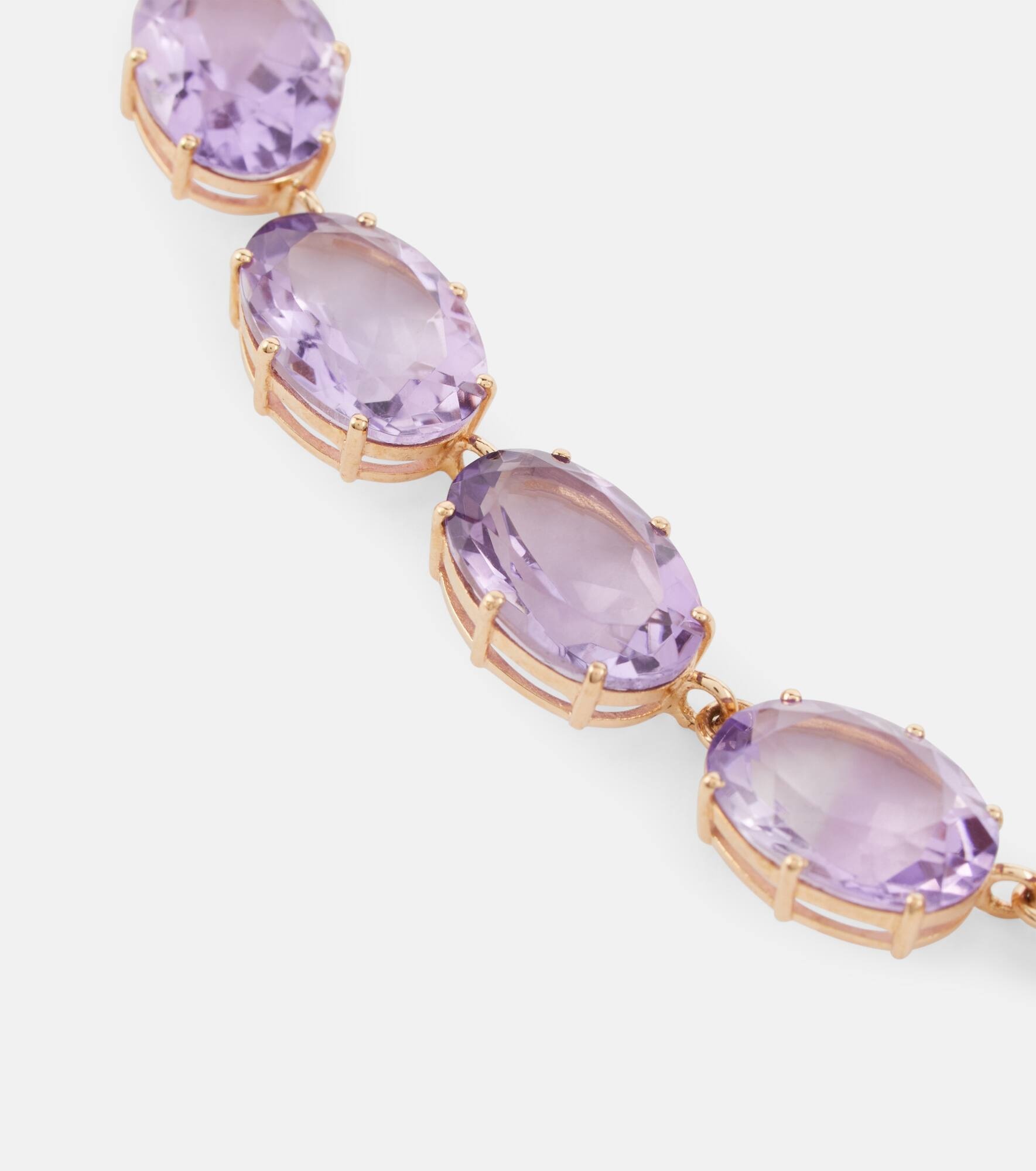 18kt and 14kt gold necklace with amethysts - 6