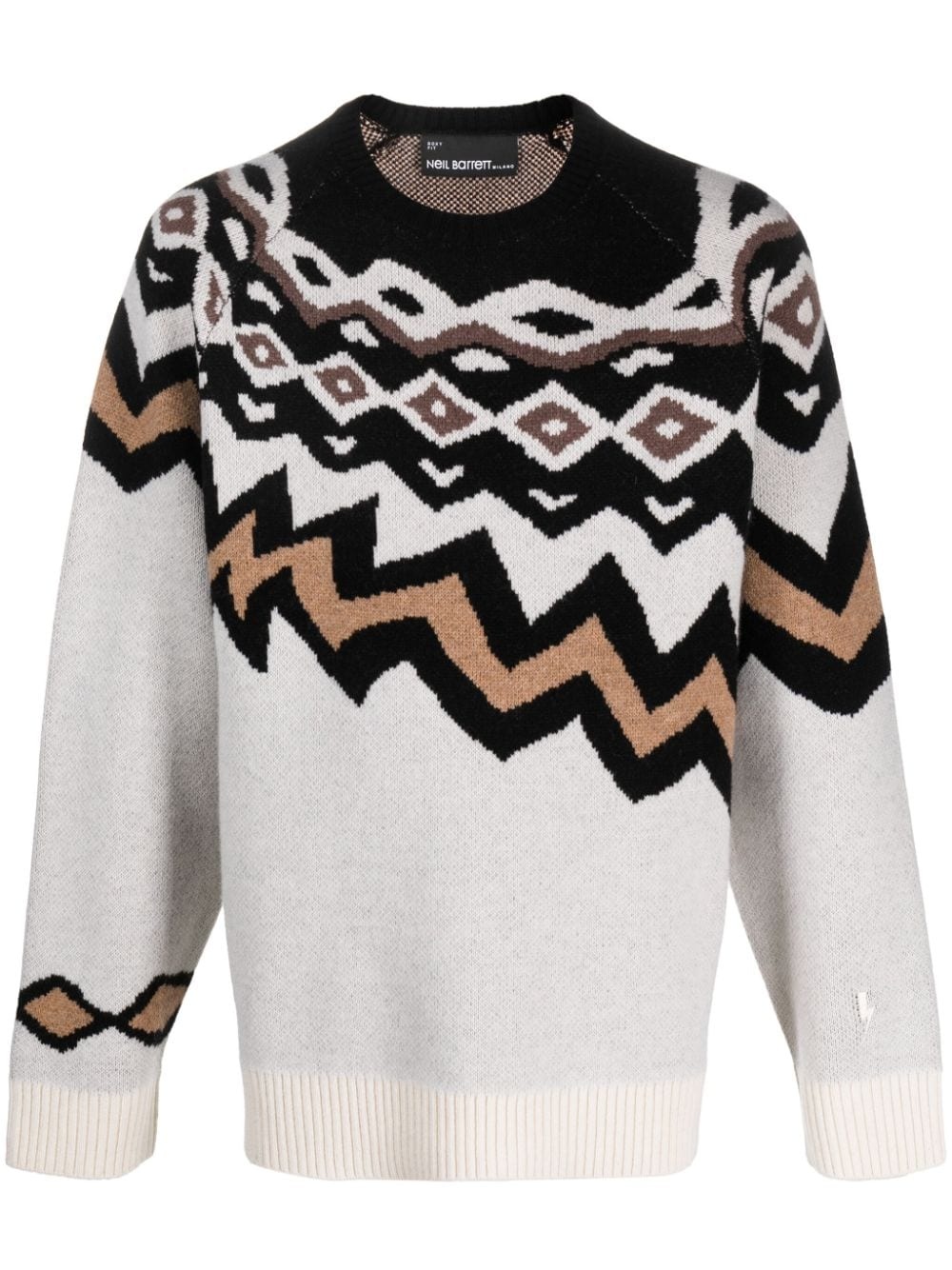 intarsia-knit wool jumper - 1