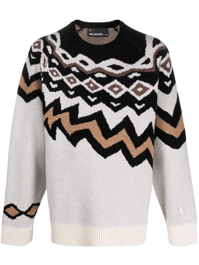 intarsia-knit wool jumper 1