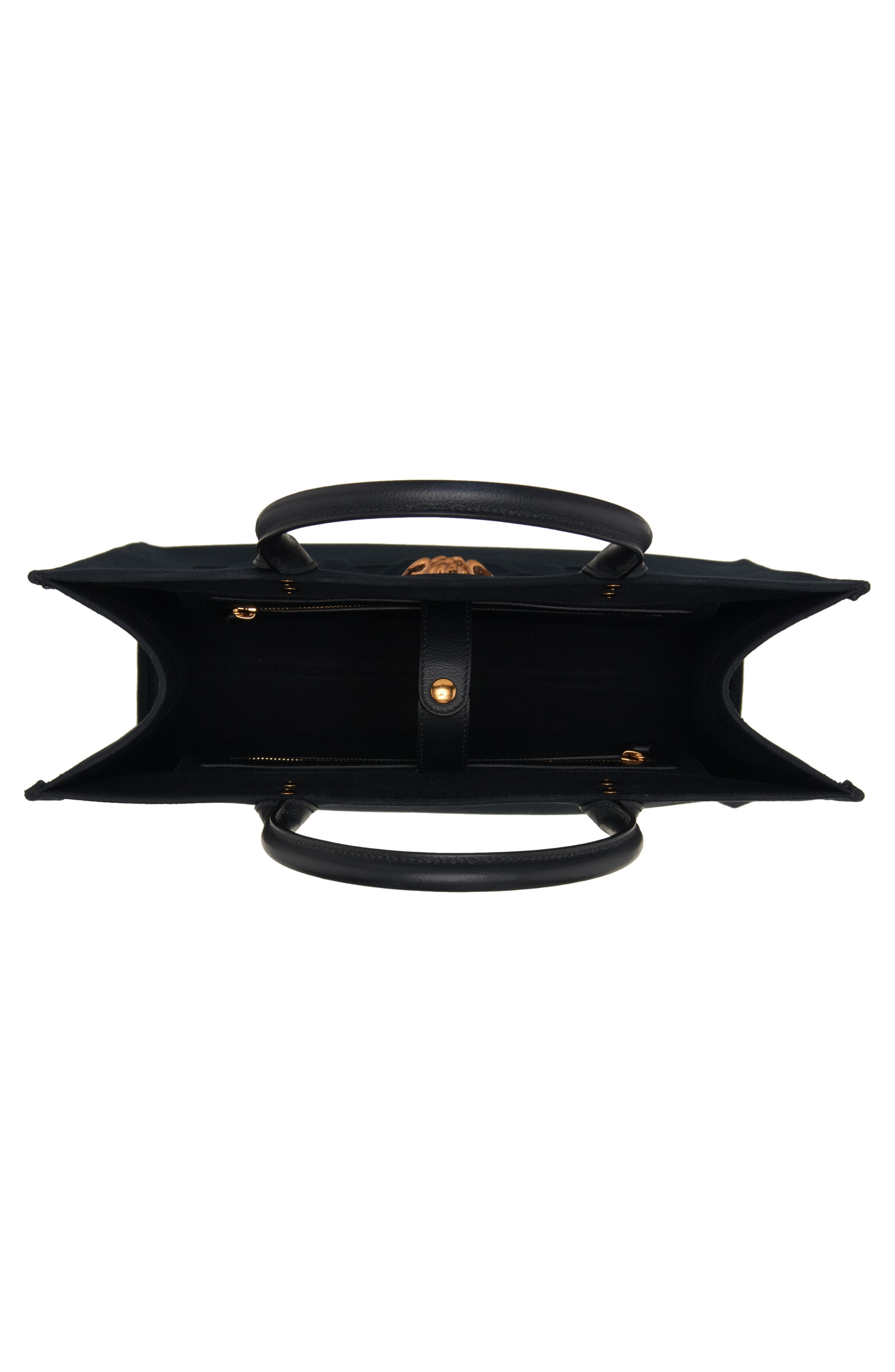 Versace La Medusa Canvas Tote in Black/Versace Gold at Nordstrom - 4
