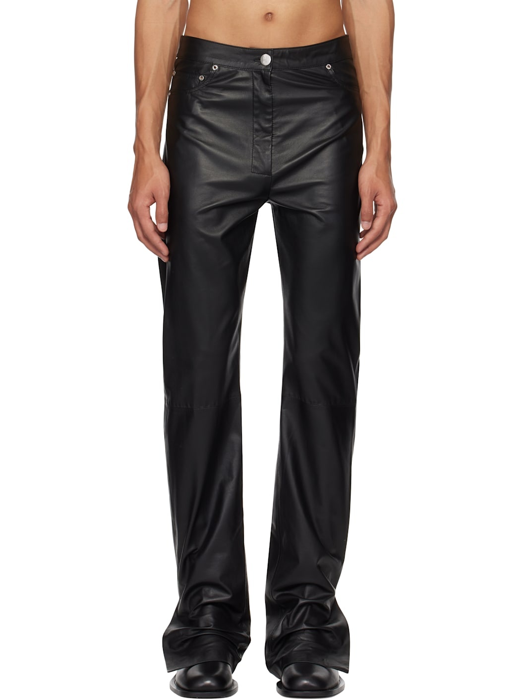 Black Alistair Leather Pants - 1