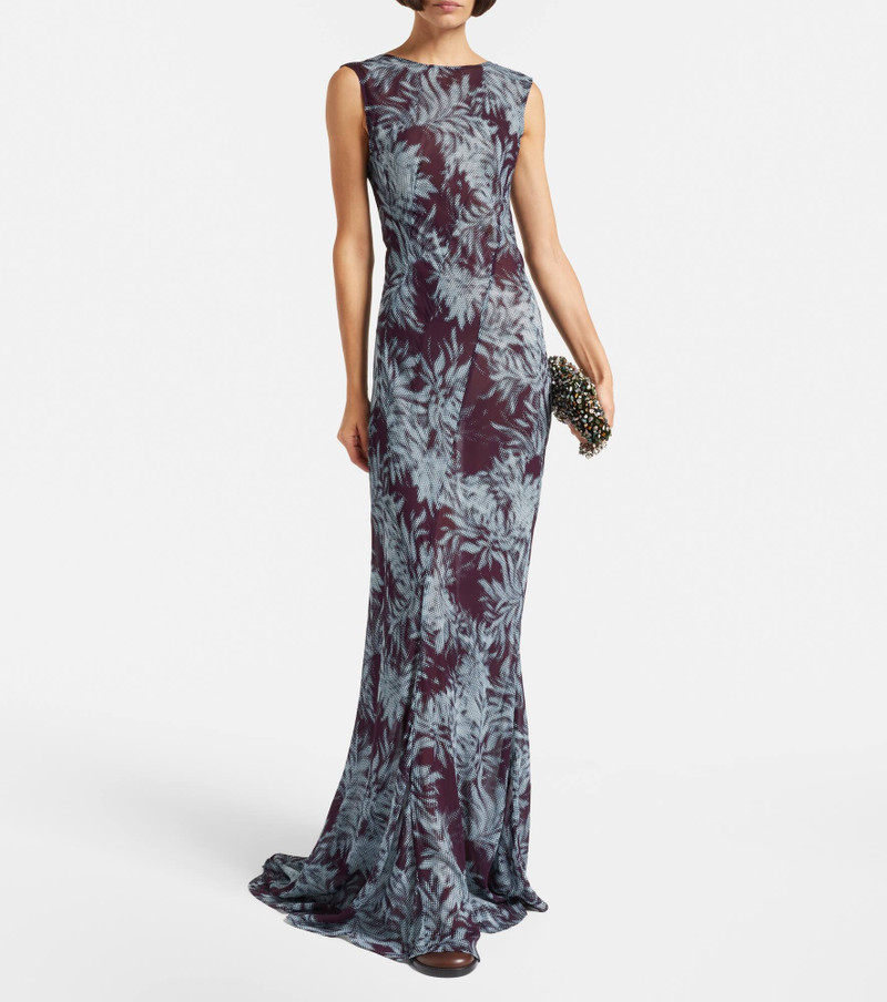 Dries Van Noten Printed chiffon gown outlook