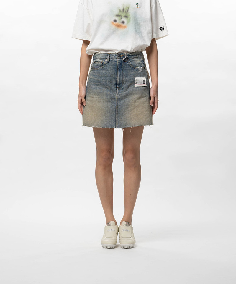 Front Back Combined Denim Shorts 10