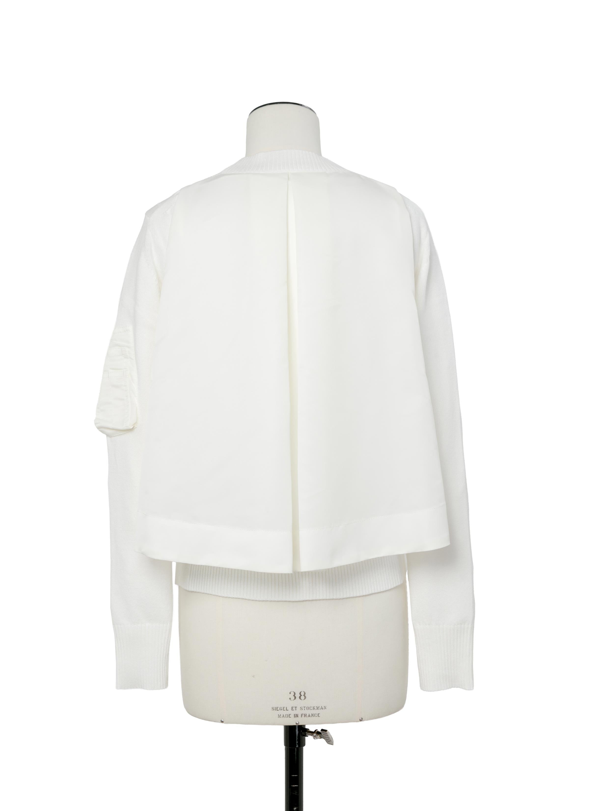 Nylon Twill x Cotton Knit Pullover - 3