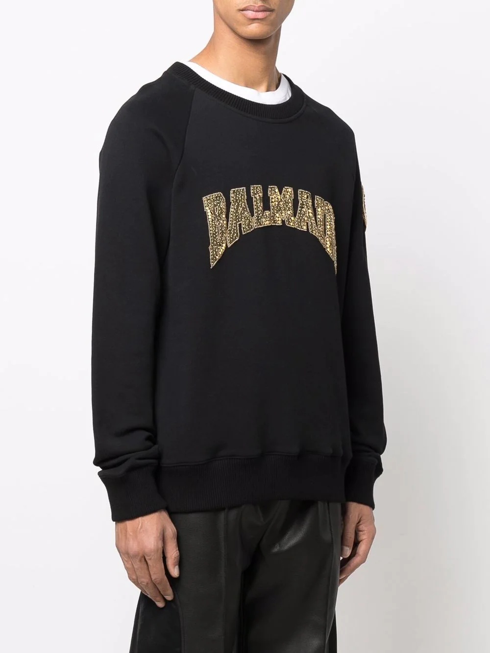 studded-logo cotton sweatshirt - 3