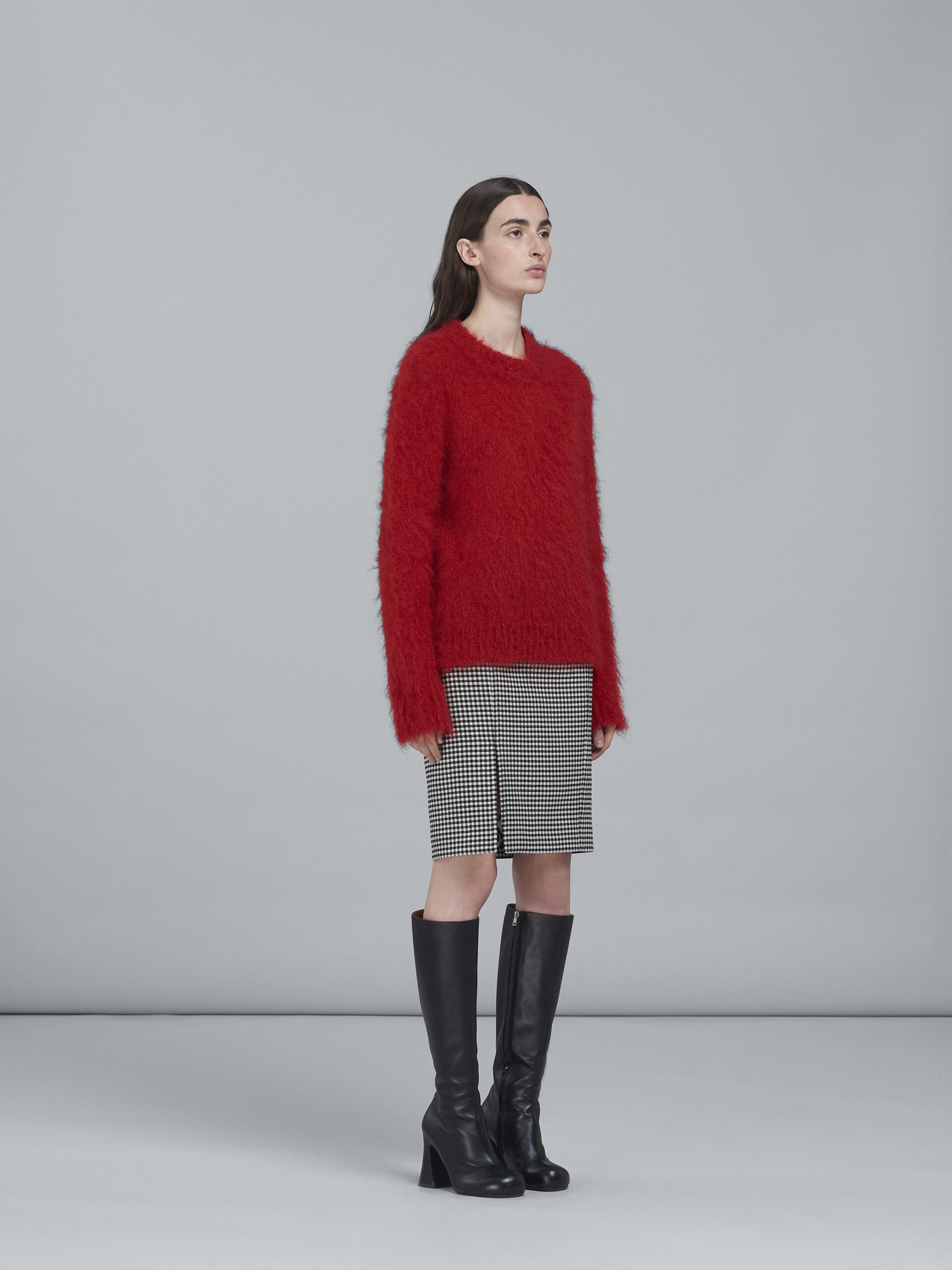 DOUBLE-FACED HOUNDSTOOTH WOOL TULIP SKIRT - 5