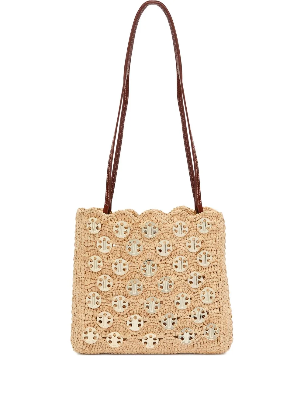 scalloped appliqué shoulder bag - 1