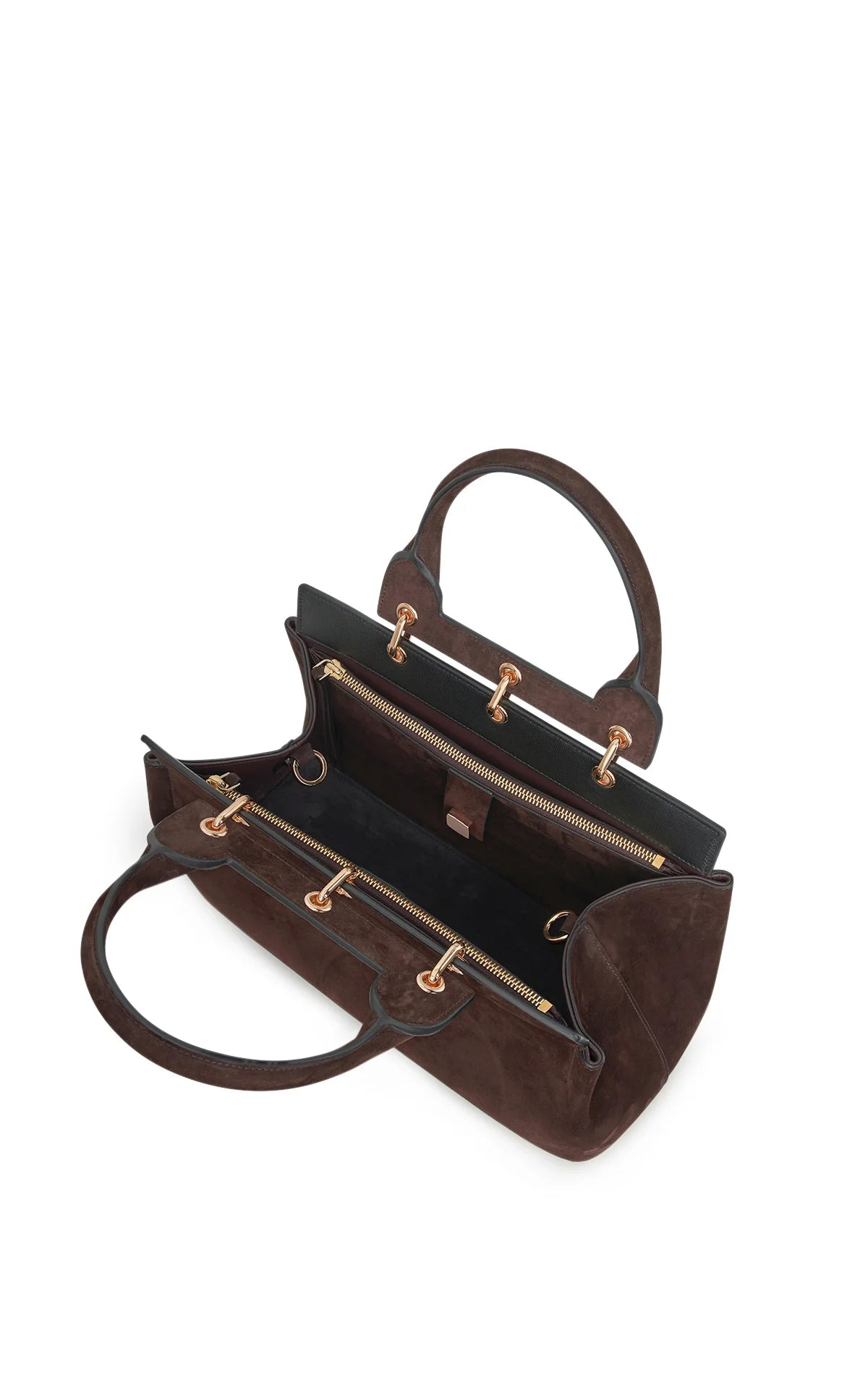 Small Amethyst Bag in Dark Brown Suede - 5