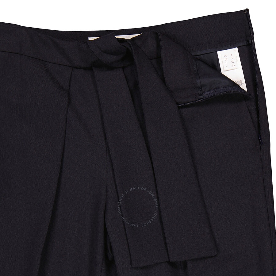 Victoria Beckham Ladies Pants Navy Front Tie Pant - 7