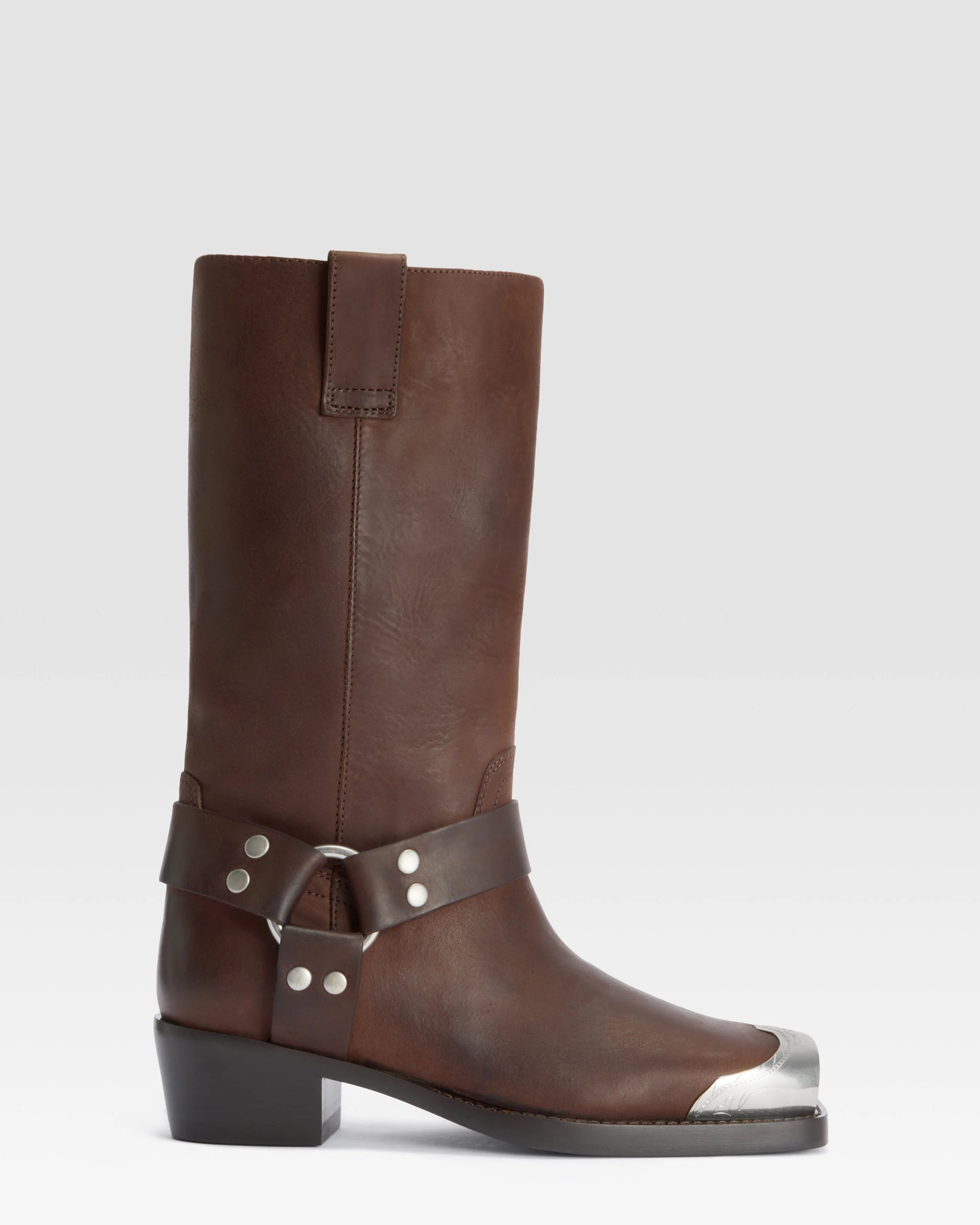 LEATHER BOOT WITH METAL TOE CAP - 1