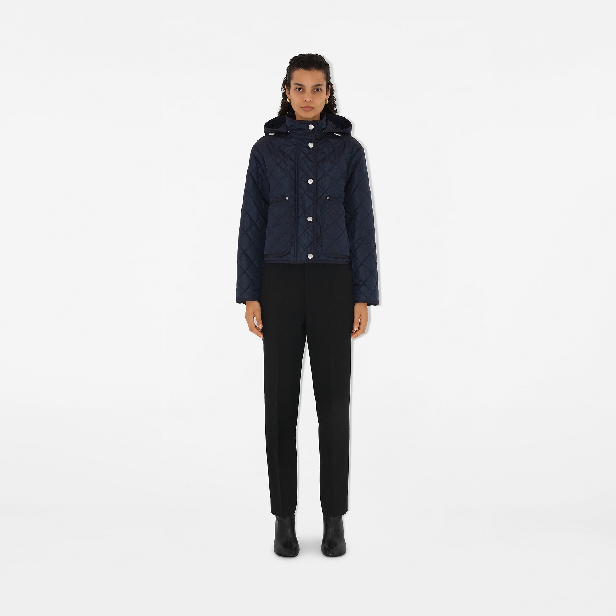 Cropped Quilted Nylon Jacket - 2
