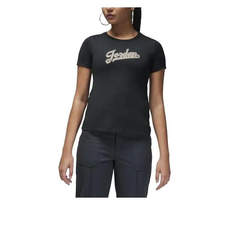 (WMNS) Air Jordan Slim Fit T-Shirt 'Black' FN5390-010 - 1