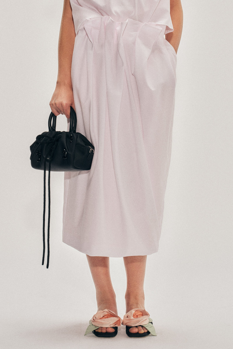 Pleated Waist Pencil Skirt 4