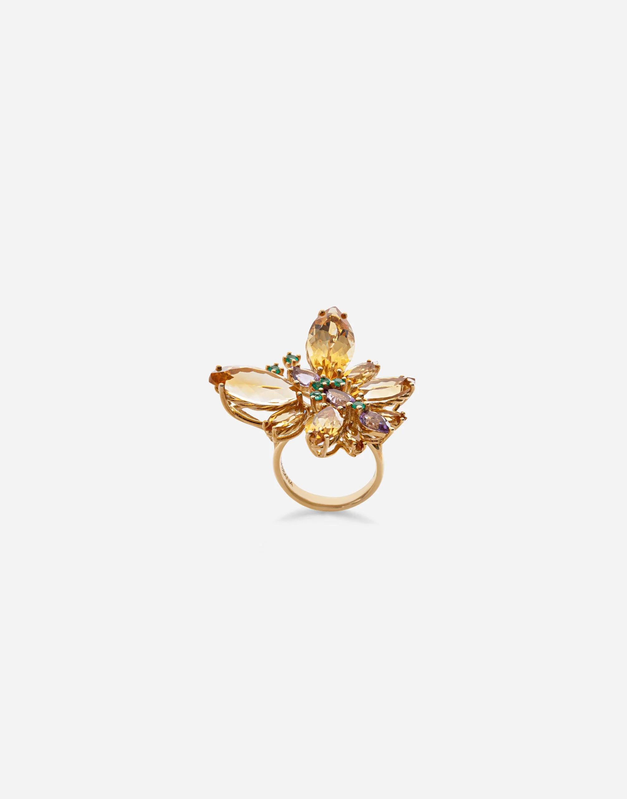 Butterfly Ring 18-carat yellow gold with butterfly in citrine quartz - 1