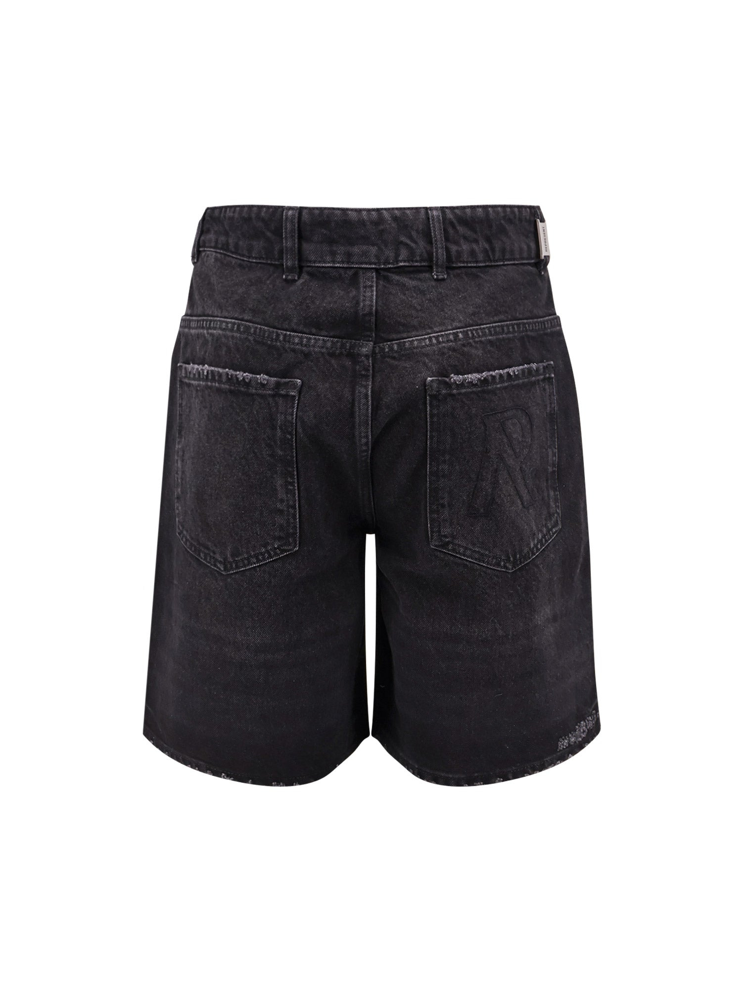 Tailored Stone-Washed Denim Bermuda Shorts - 2