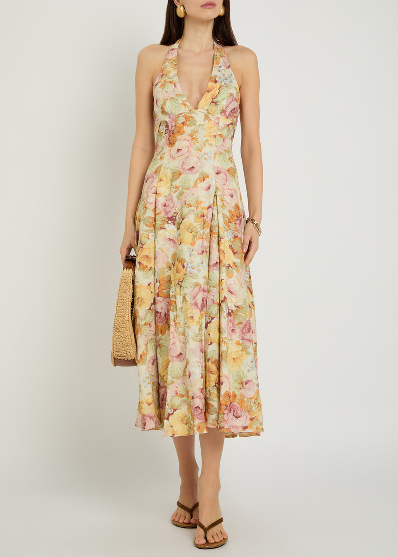 Faithfull The Brand Murano Floral-print Linen Midi Dress 4