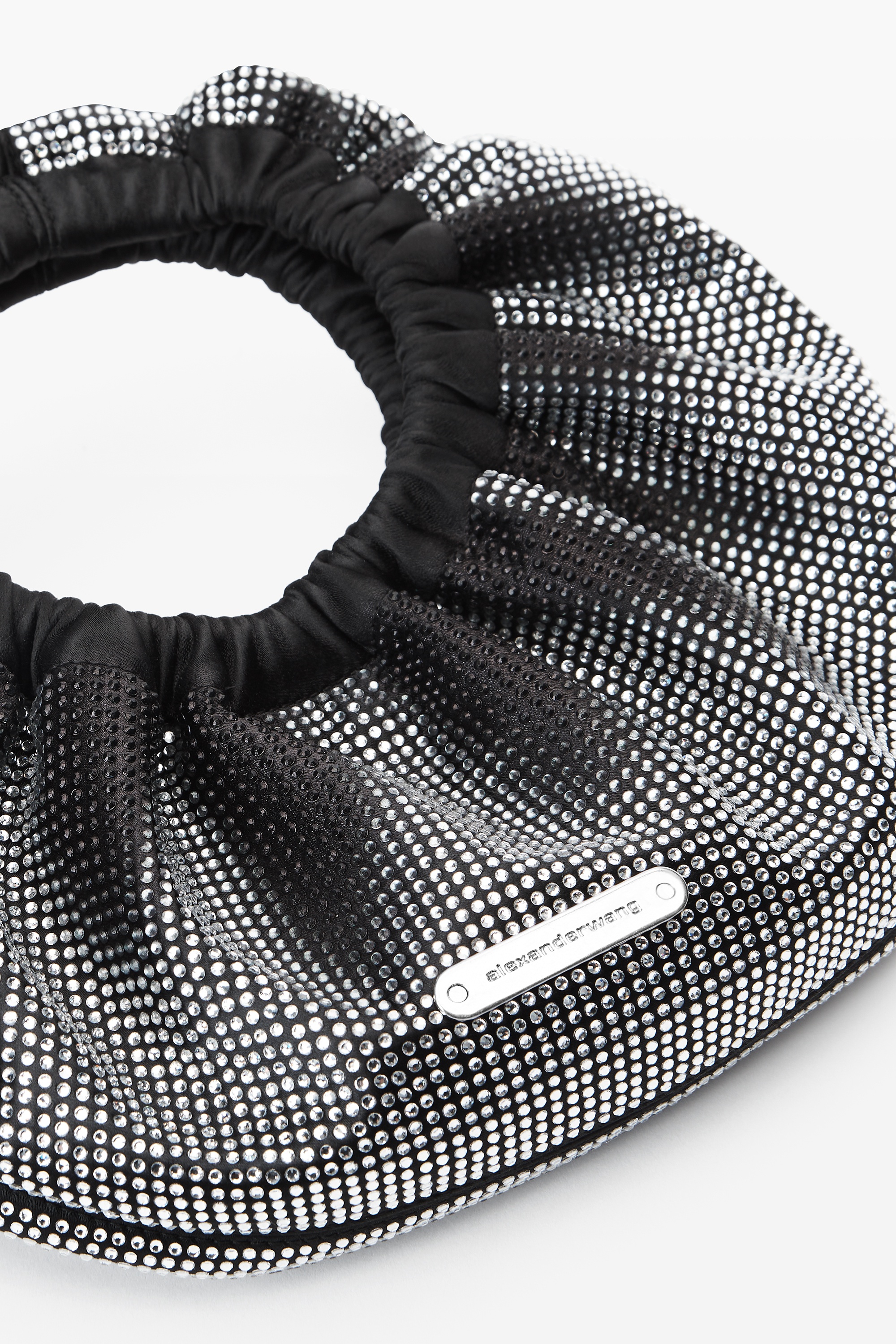 mini crescent bag in distressed crystal hotfix - 5