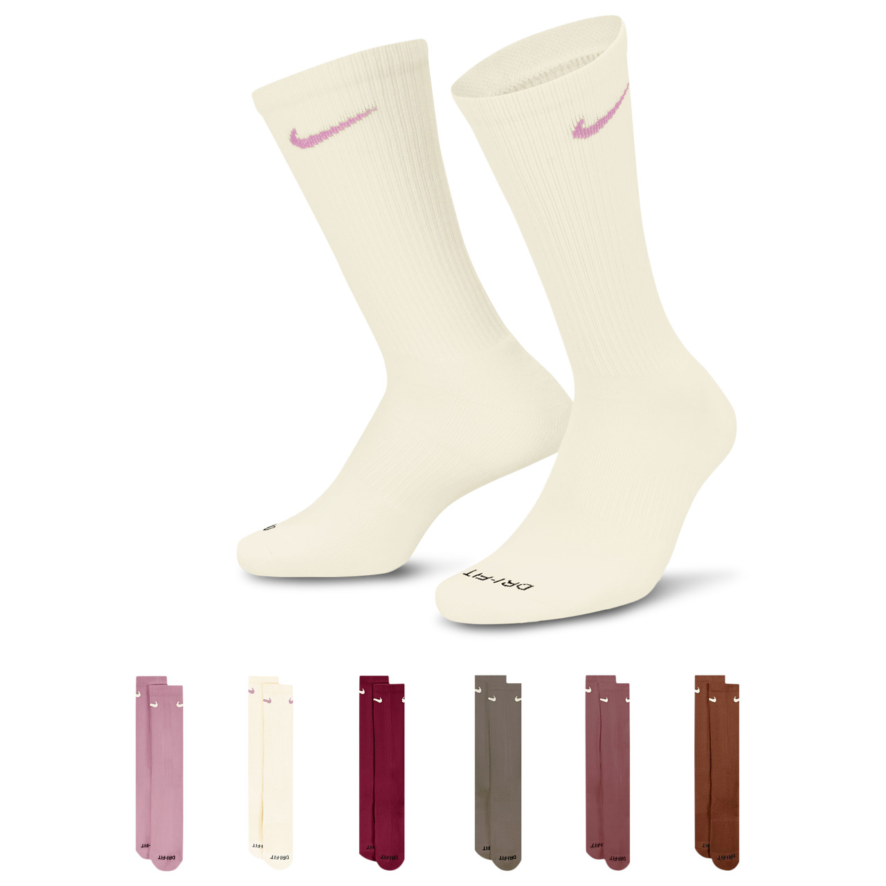 Nike Mens Nike 6 Pack Everyday Plus Cushioned Socks - 1