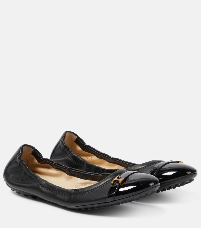 Bubble leather ballet flats - 1