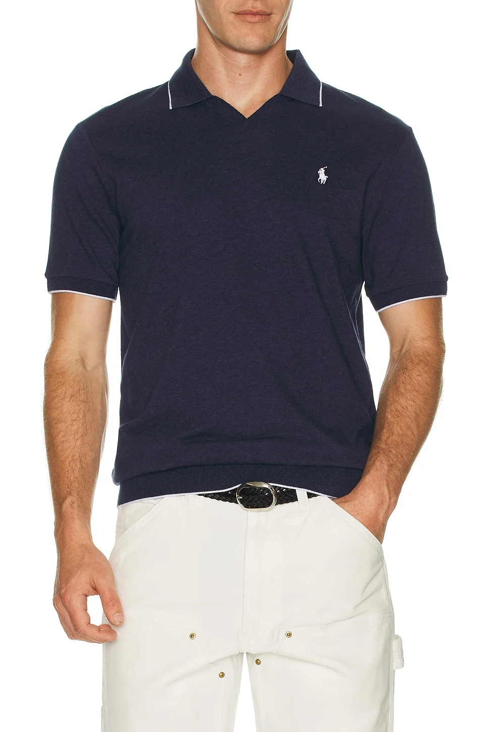 Short Sleeve Johnny Collar Polo - 1
