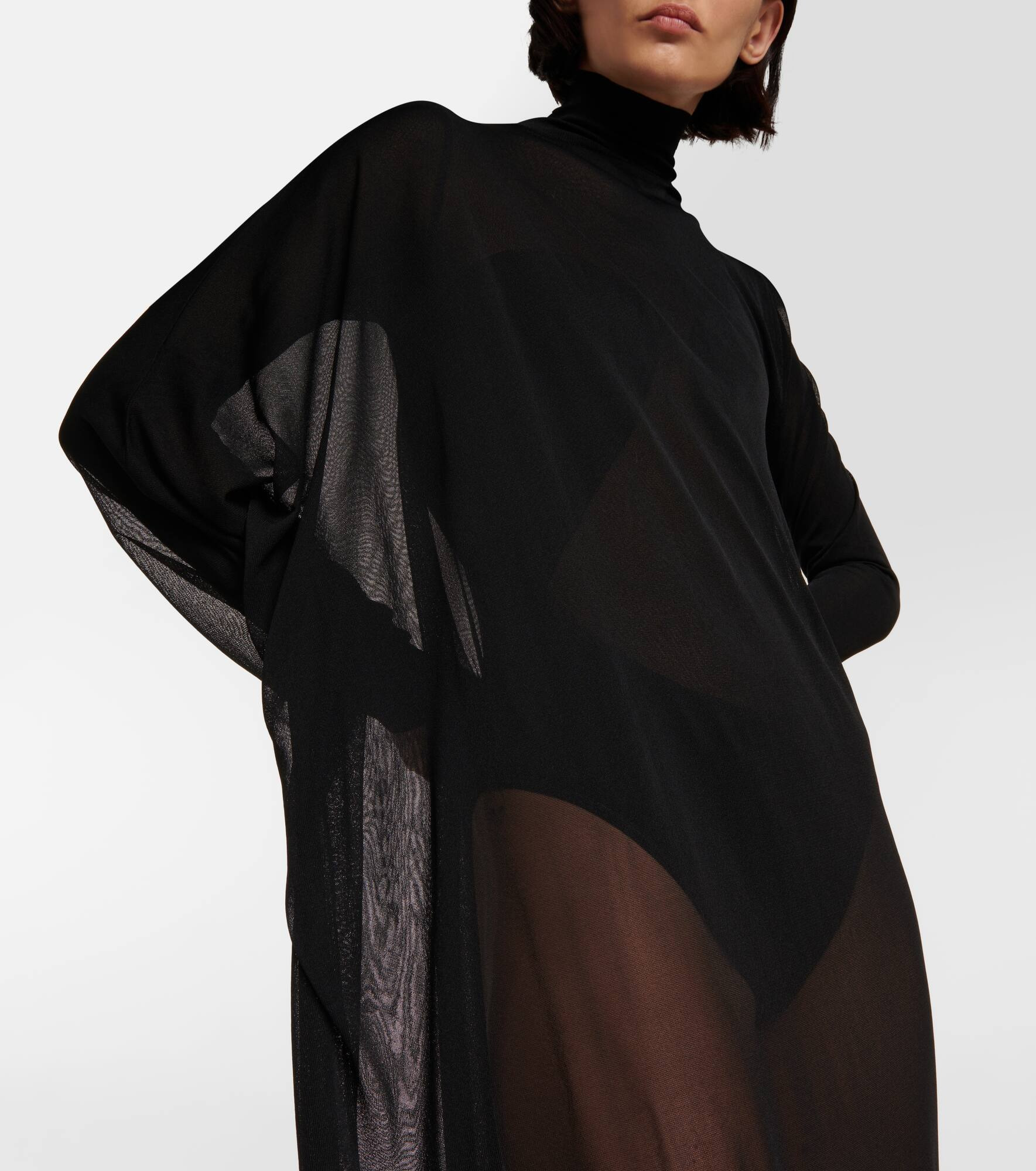 Sheer high-neck maxi dress - 4