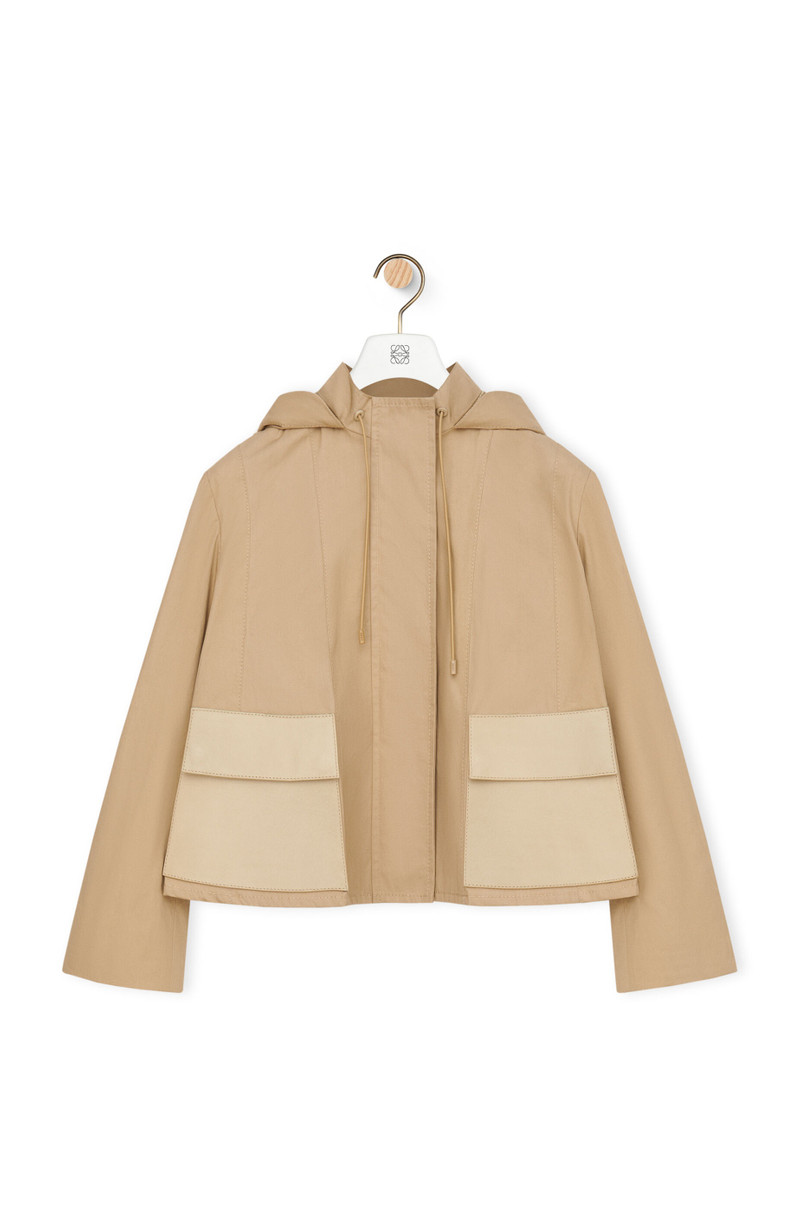Short hooded parka in technical cotton gabardine 1