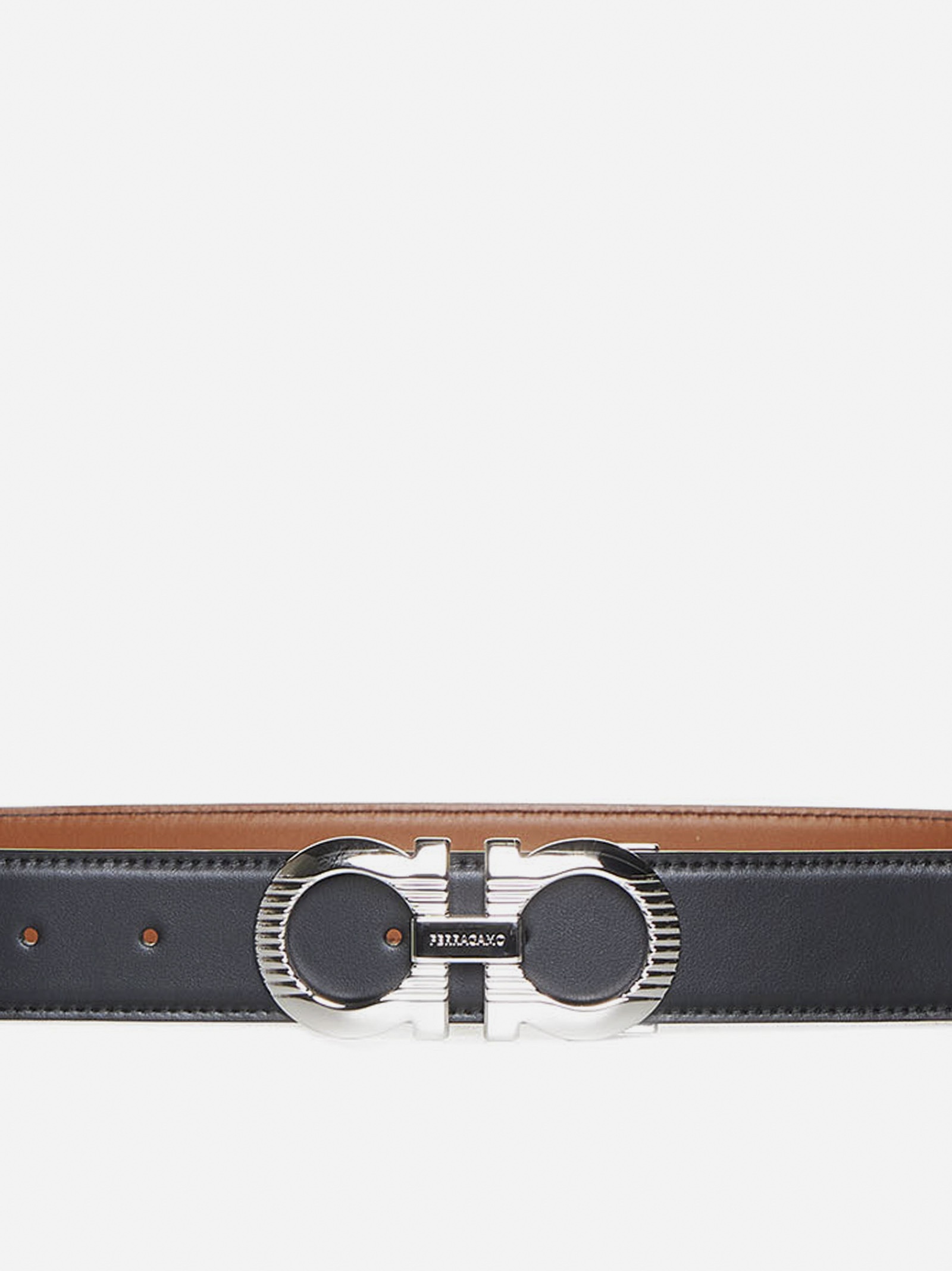 Gancini leather reversible belt - 2