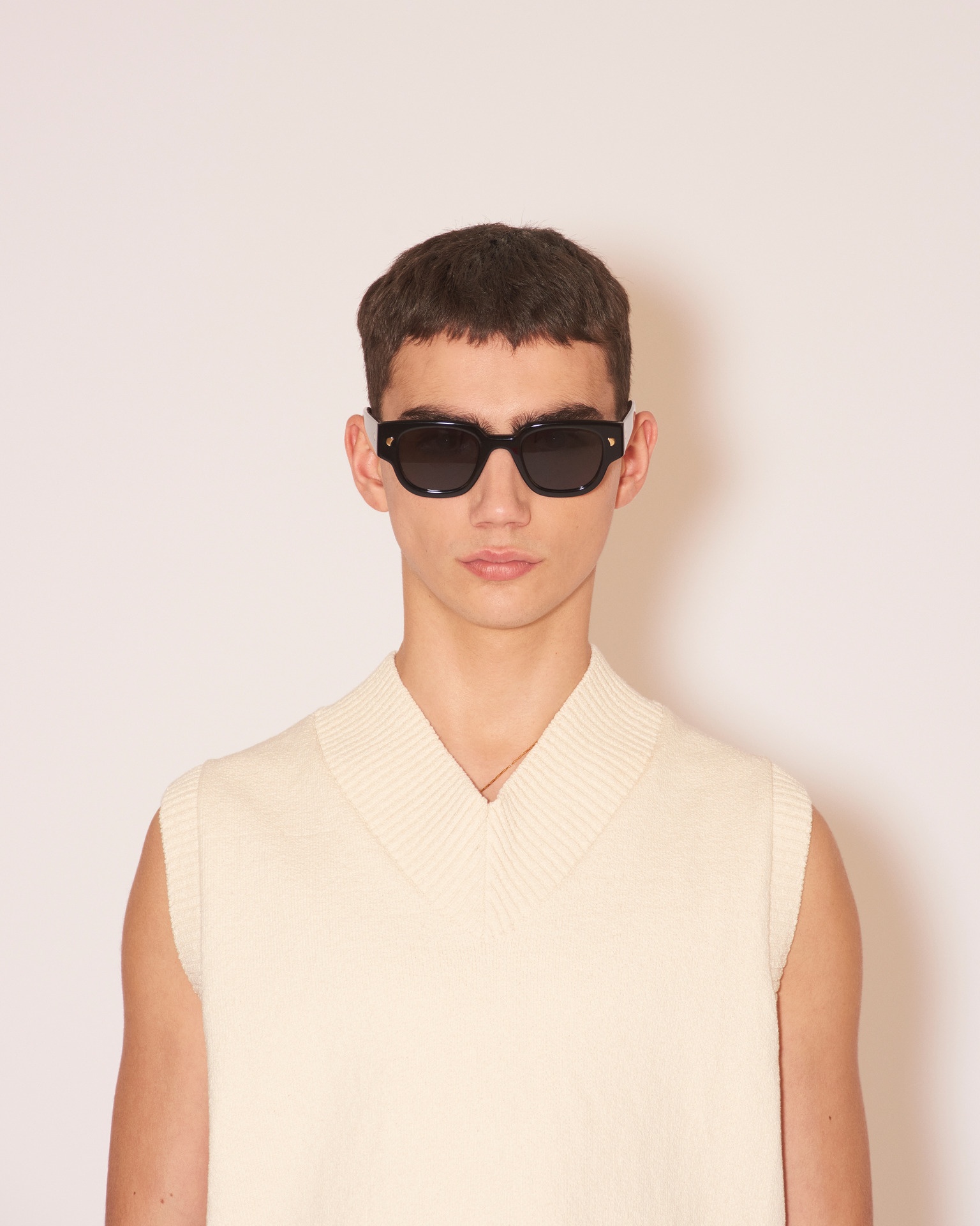 GILLAN - Textured cotton sleeveless knit - Creme - 2