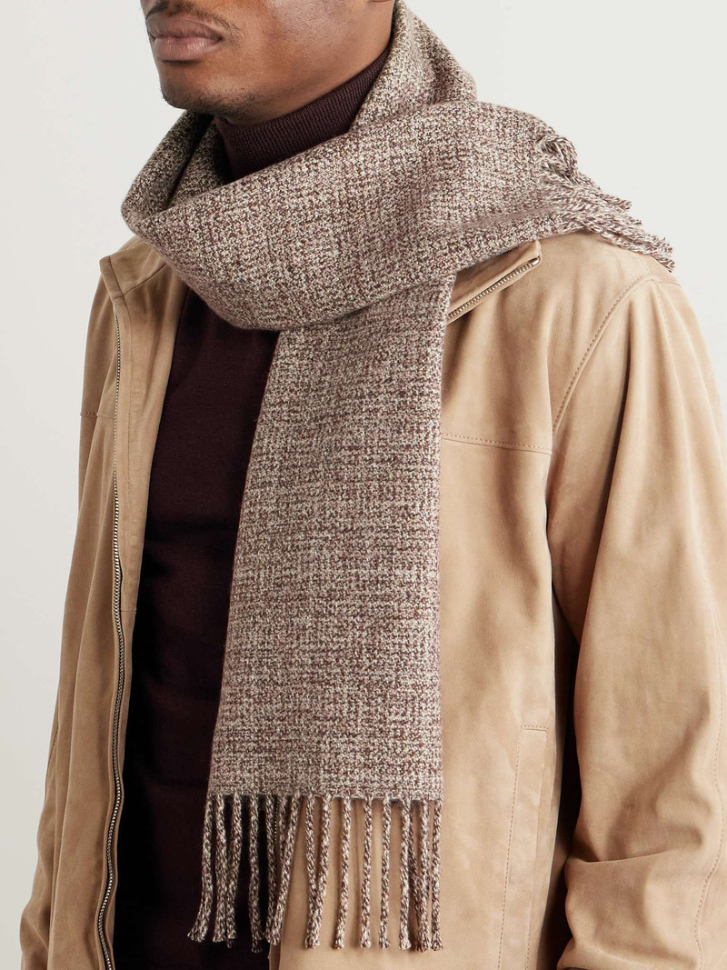 Loro Piana Fringed Cashmere-Tweed Scarf outlook