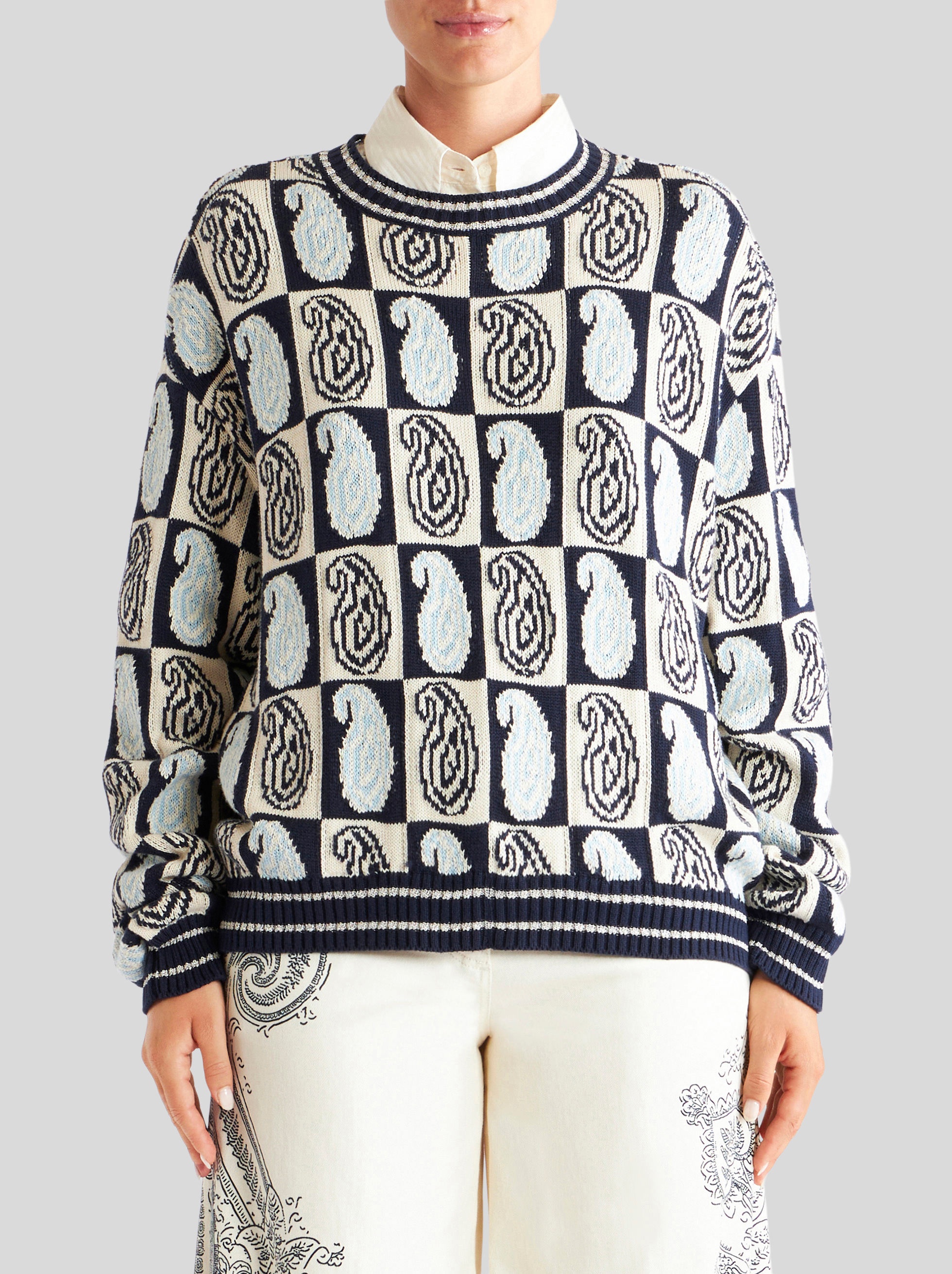 PAISLEY PATTERN JACQUARD SWEATER - 2