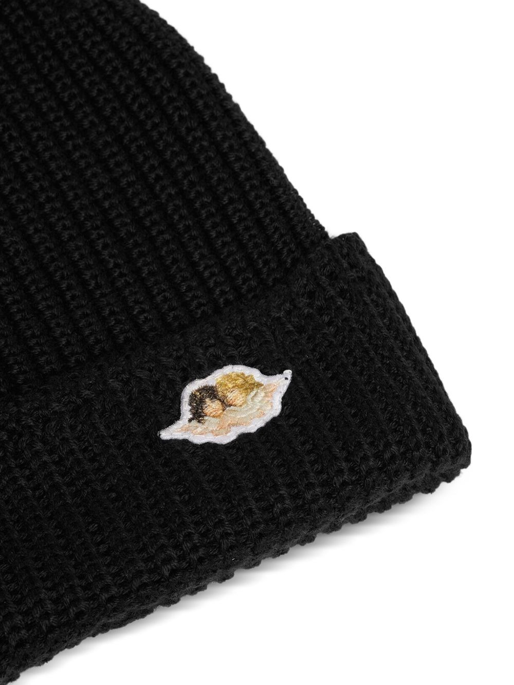 ribbed angel-embellished beanie hat - 2
