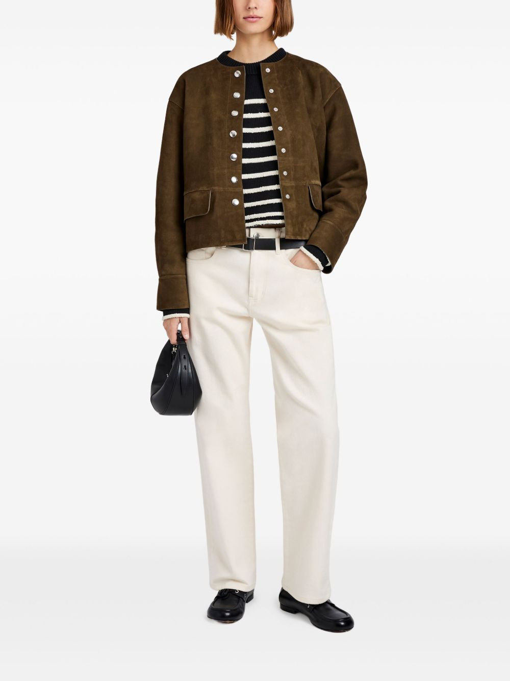 button-front suede jacket - 2