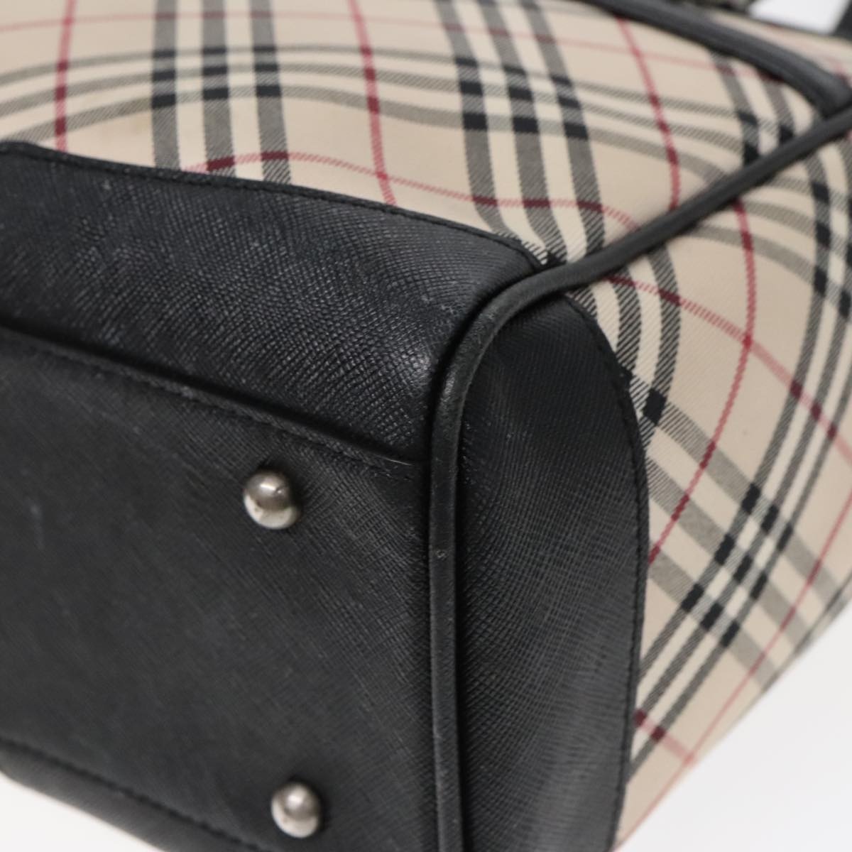 Burberry Nova Check Hand Bag Canvas Beige Black - 9